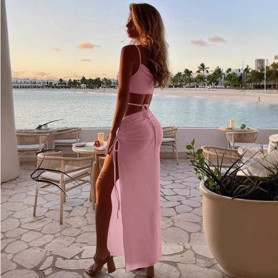 Women's Summer Sexy Slim Fit Slit Casual Beach Temperament Dress For Women