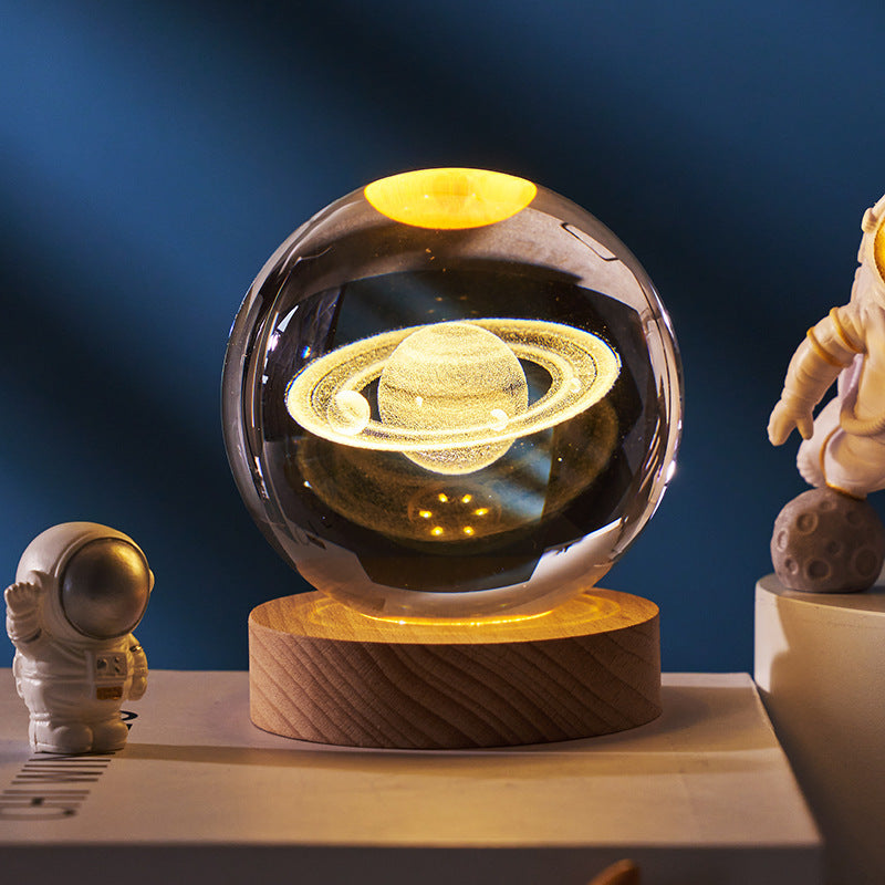 Luminous Starry Sky Moon and Planets Crystal Ball Night Lamp Projection Light