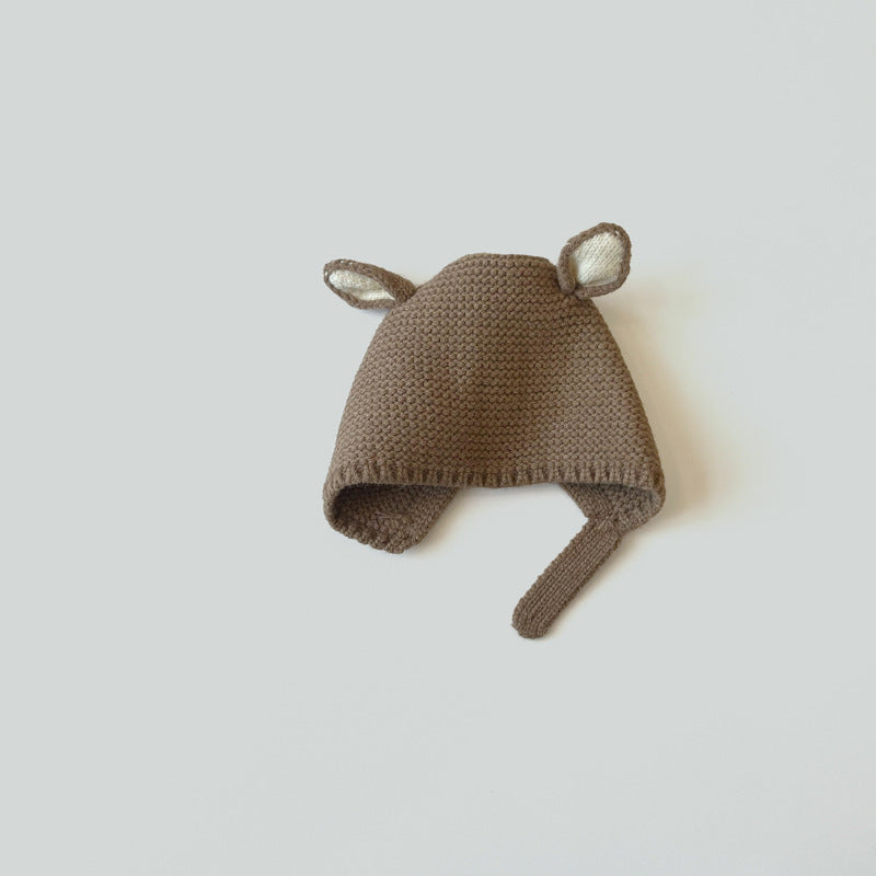 Baby Knitted Winter Hat – Warm Acrylic Dome Cap with Ear Protection for Infants