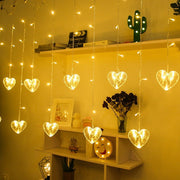 Led Heart-shaped Decorative Curtain Decorative Lights