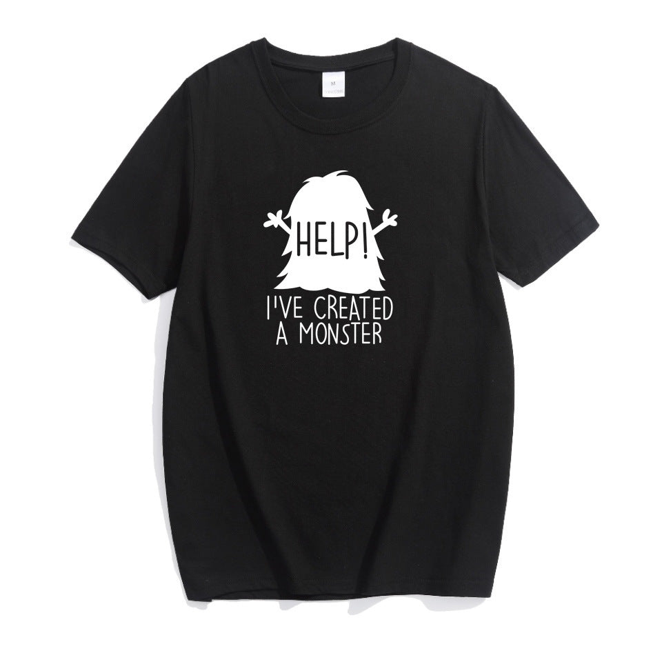 Parent-child T-shirt Crew Neck Top Khmer Short Sleeve