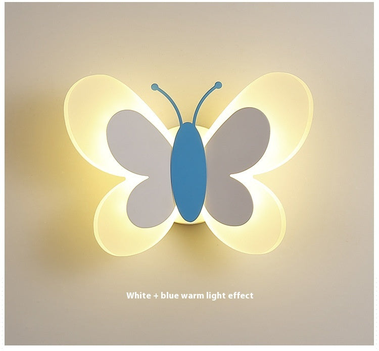 Butterfly Lamp Creative Cartoon Children Bedroom Wall Lamp