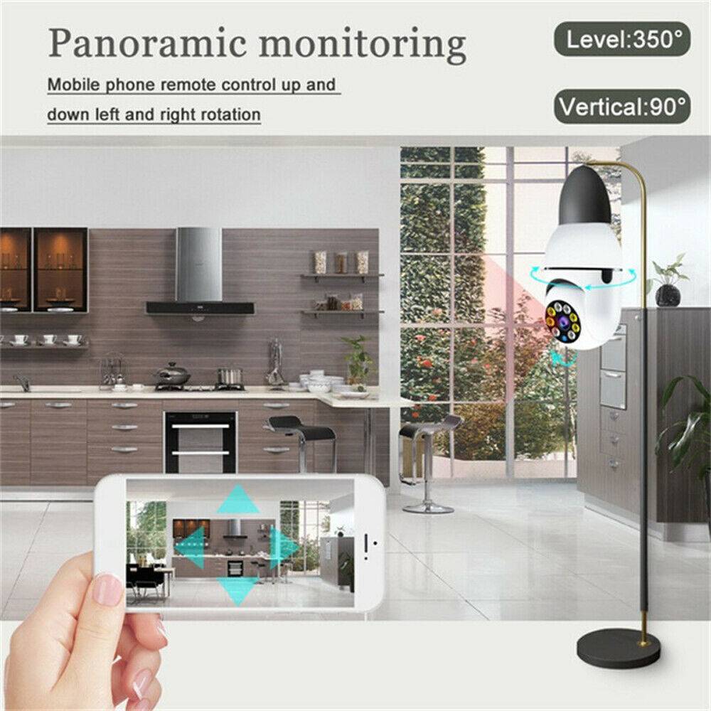 Plastic E27 Light Bulb Camera 1080P Wireless Home Security