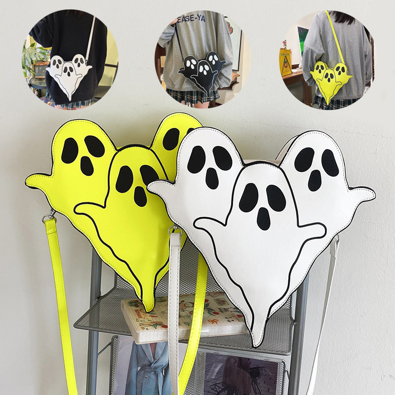 Halloween 3D Cartoon Ghost Bag – Cute Crossbody Shoulder Purse for Women and Girls