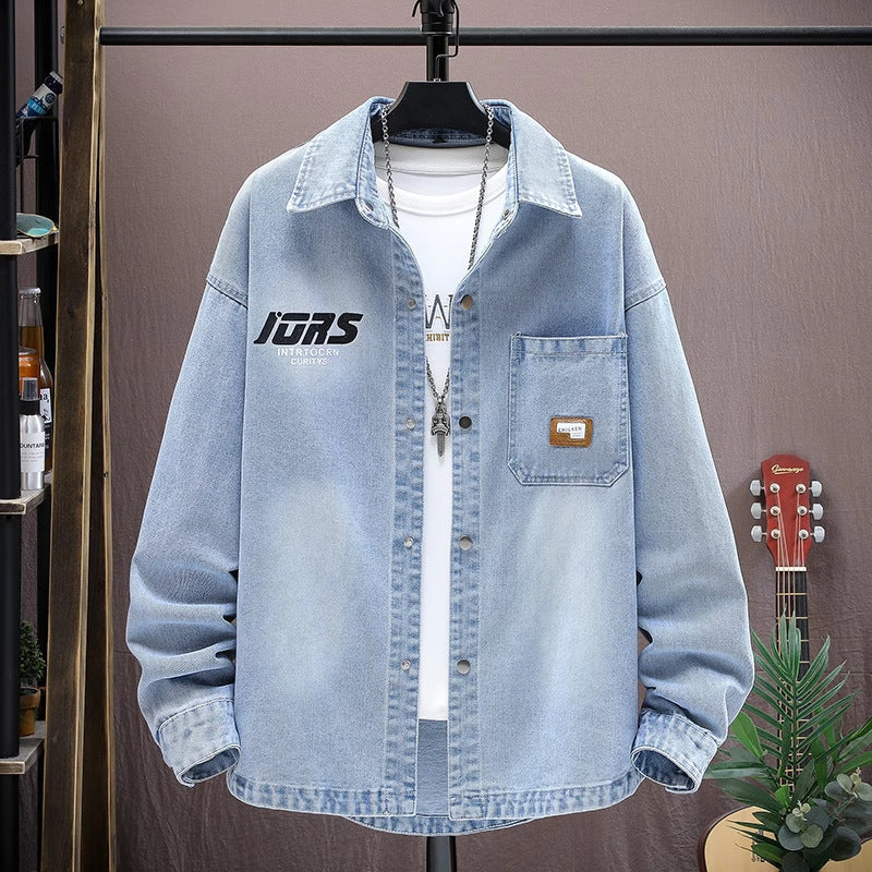 Teenagers Loose Printed Long-sleeved Shirt