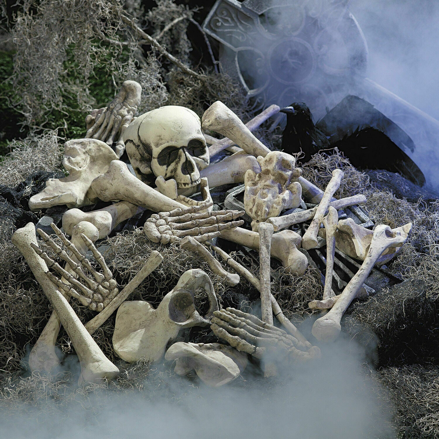 28PCS Halloween Skeleton Bones Set – Scary Skull and Bone Props for Haunted House and Party Decorations
