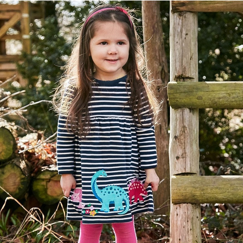 Girls Dress New Autumn and Winter Striped Children's Dress Children's Skirt