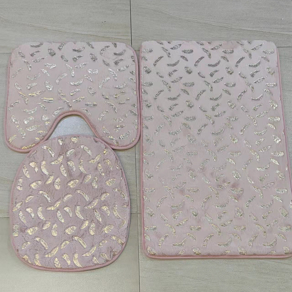 3-Piece Marbled Foil Rug Set – Modern Non-Slip Area Rugs for Home