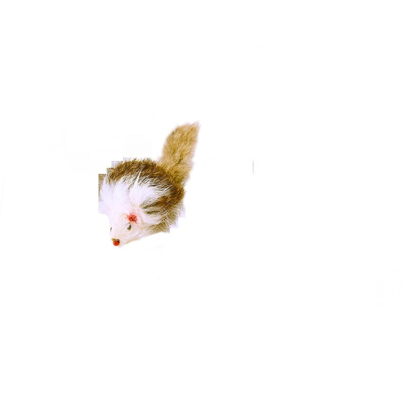 Cat Two-color Leather Rabbit Fur Large Mouse Toy