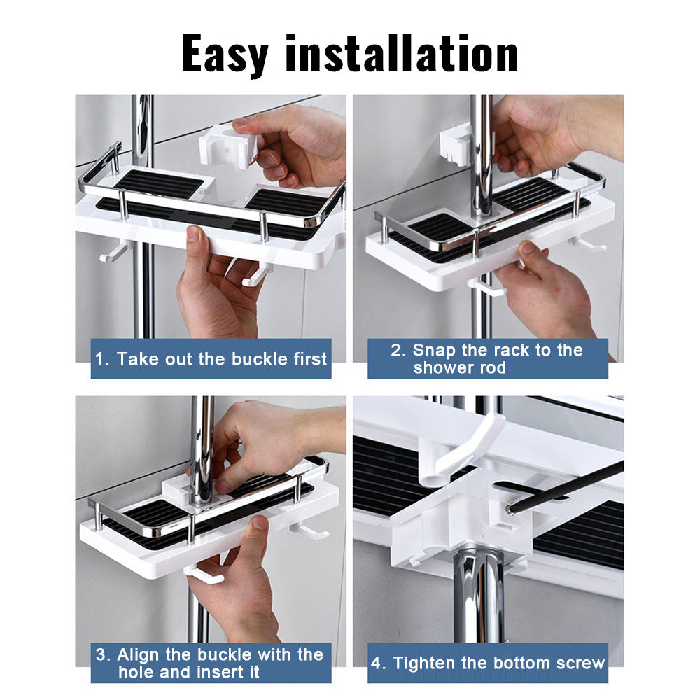 Adjustable Shower Rod Bracket – Wall-Mount Rack Holder for Bathroom