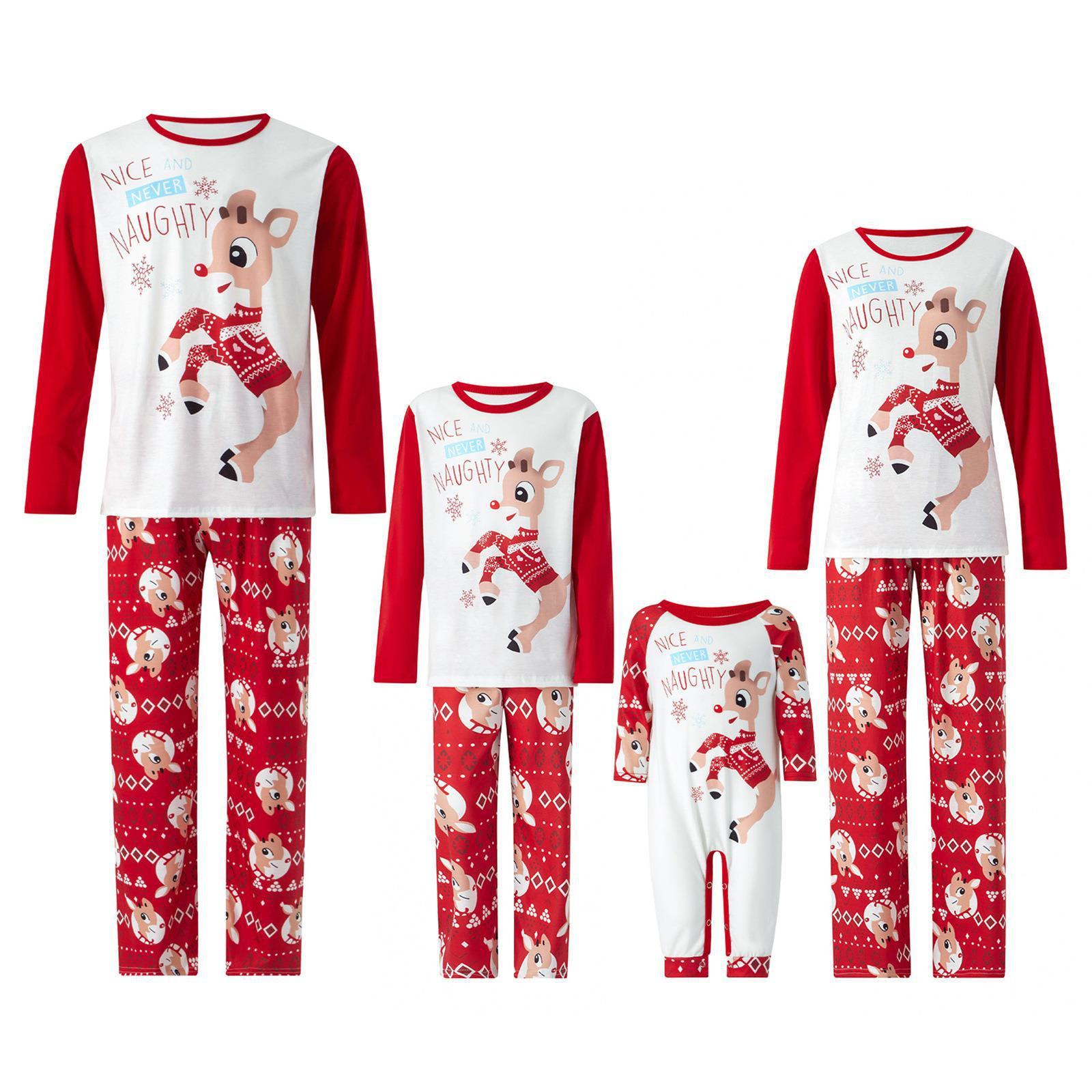 Printed Pajamas Christmas Parent-child Wear Round Neck Long-sleeve Suit