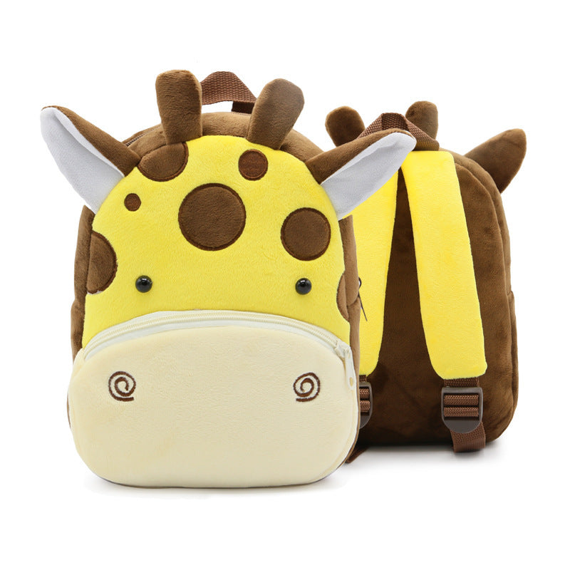 Cute Plush Kindergarten Backpacks – Cartoon Animal School Bags for Children