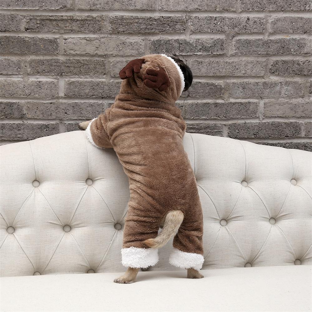 Elk-Patterned Double-Padded Dog Winter Coat