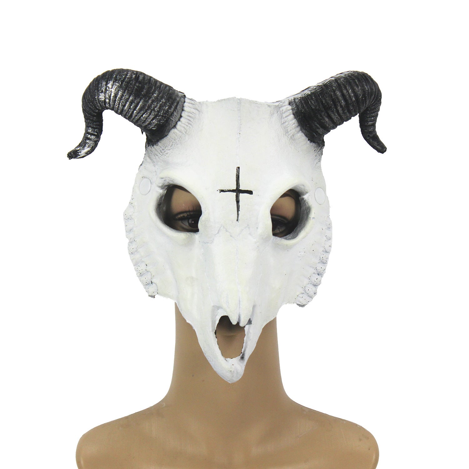 Goat Mask – Realistic PU Animal Headgear for Halloween Party and Cosplay