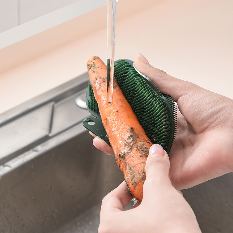Multifunctional Fruit and Vegetable Cleaning Brush – Cactus Burr Design