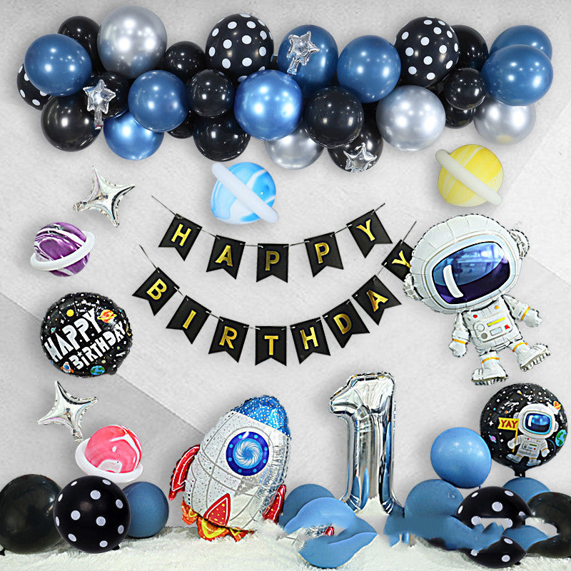 New Wandering Earth Astronaut Theme Birthday Party Rocket Balloon Decoration
