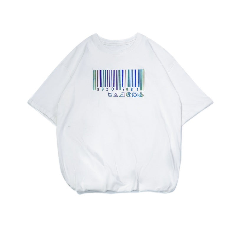 Barcode reflective short sleeve t-shirt