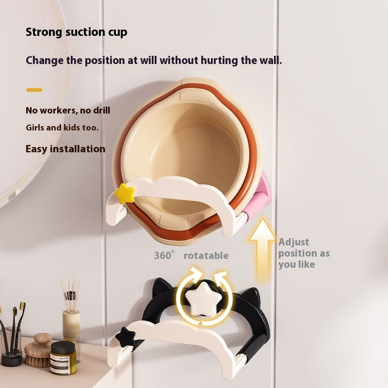 Cute Wall Hanging Punch-free Strong Load-bearing Washbasin Shelf