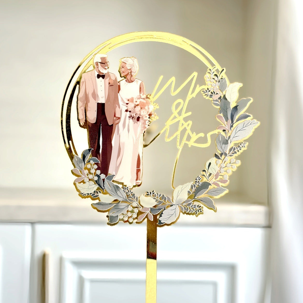 Stylish Ins-Style Colorful Acrylic Wedding Cake Decoration Plug-In