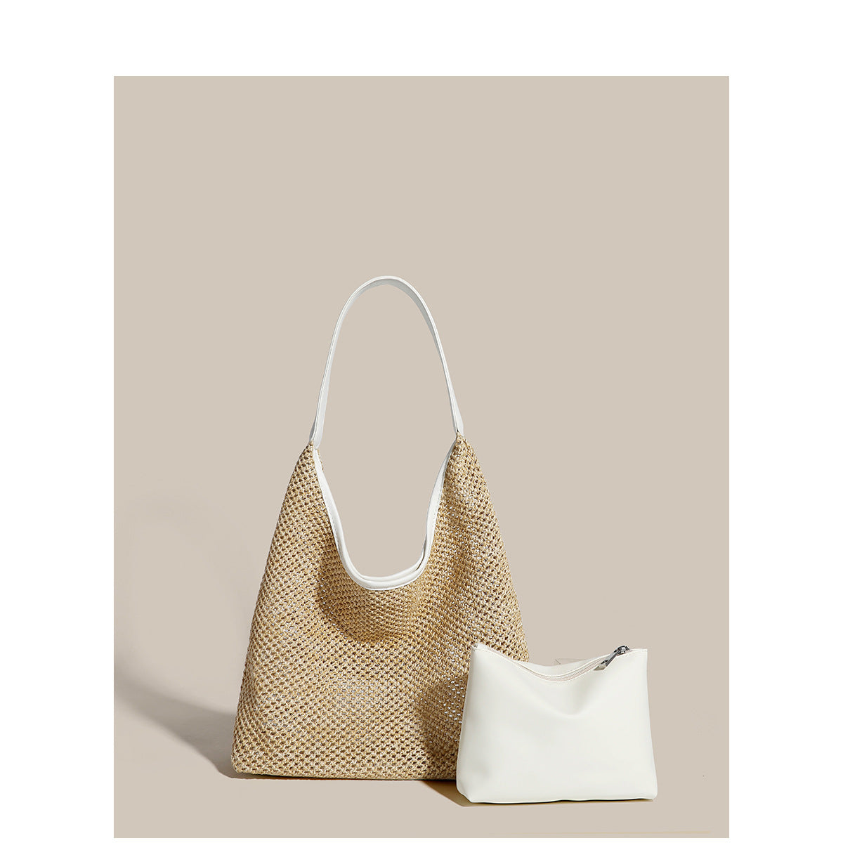 Retro Straw Woven Tote Bag – Large Capacity Shoulder Beach Bag