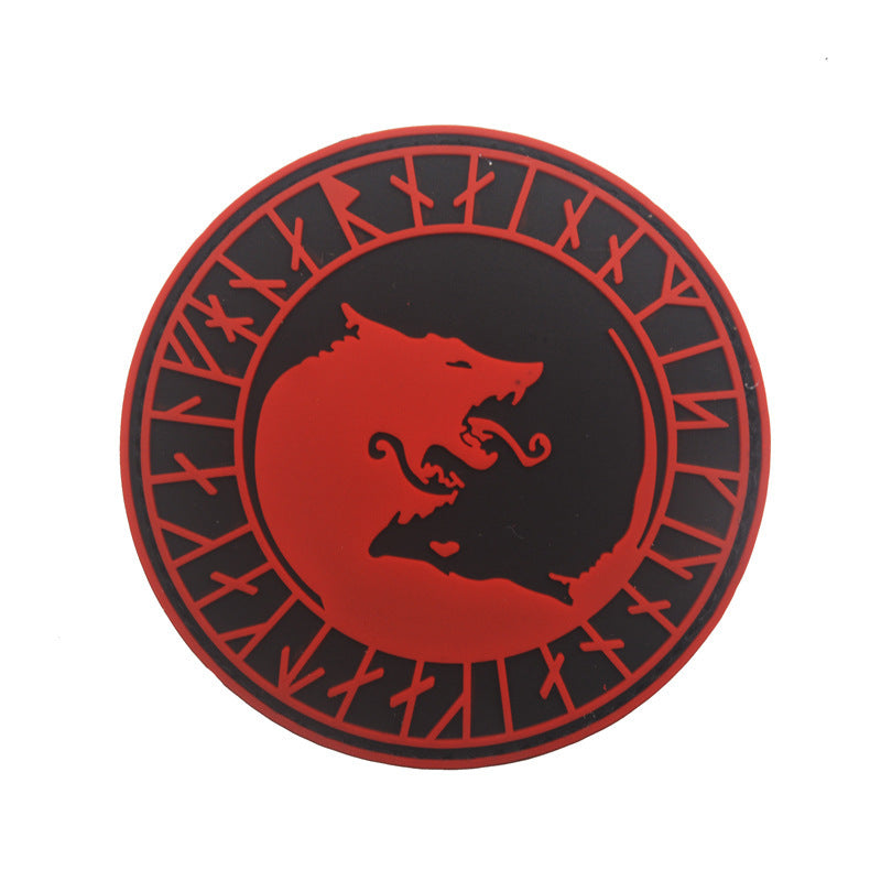 Viking Wolf Head Patch – Cloth Sticker Armband, Velcro Backpack Patch