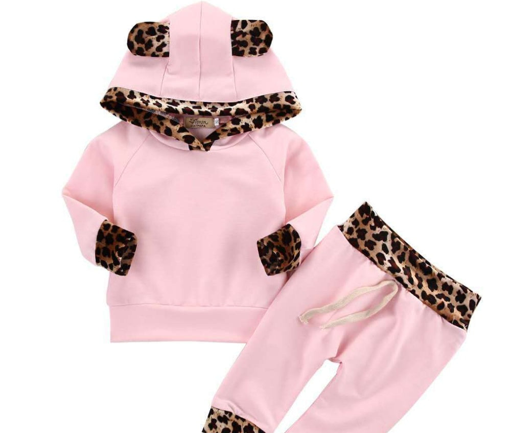 Cross-border special offer ins explosion children's clothing Amazon Europe and the United States children's clothing AliExpress ebay explosion models Leopard two-piece