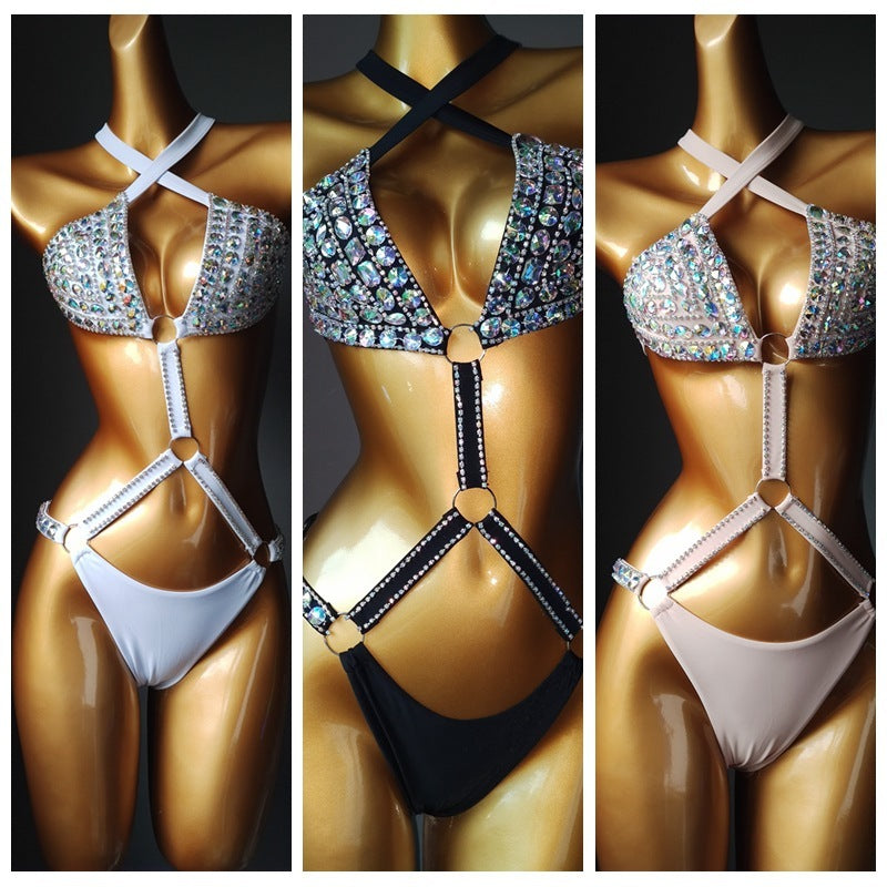 Women’s Nylon Bikini Set – Lightweight Solid Swimwear