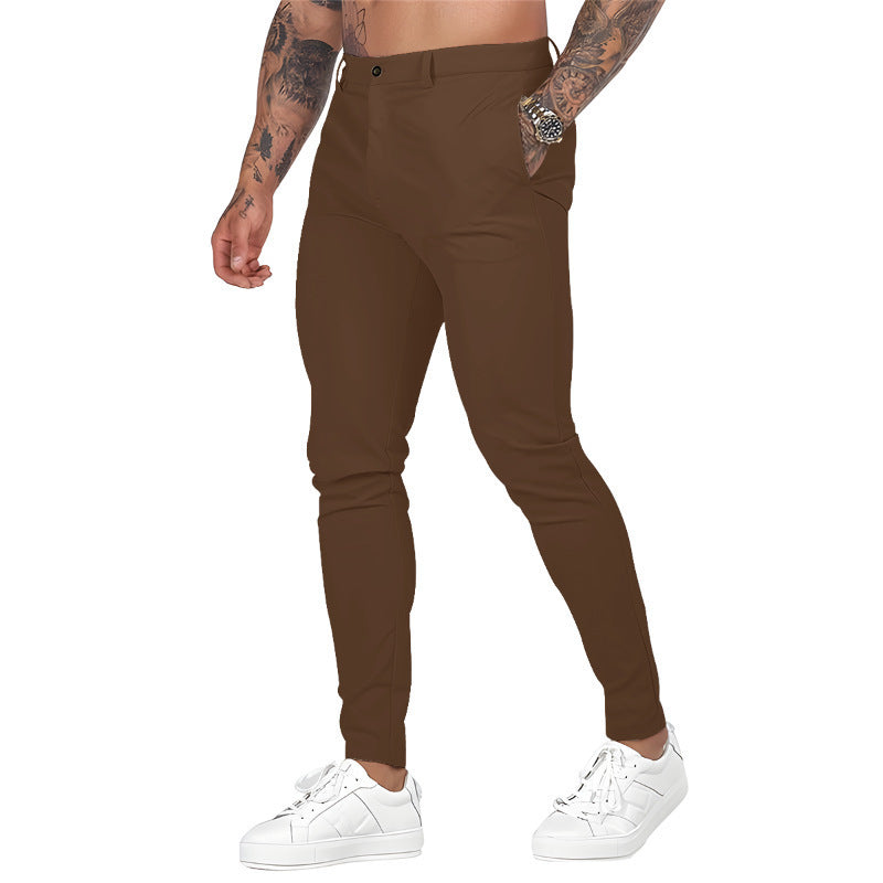 Men’s Slim Fit Suit Pants – Lightweight Summer 3D Printed Trousers