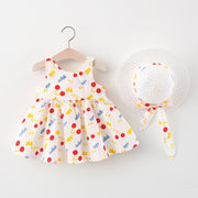 Western Style Cute Cartoon Print Korean Cotton Girls' Dress