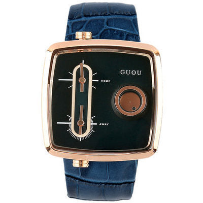 Double Movement Men's Watch Square Belt Men's Watch Fashion Handsome Trendy Men's Quartz Belt Watch Men