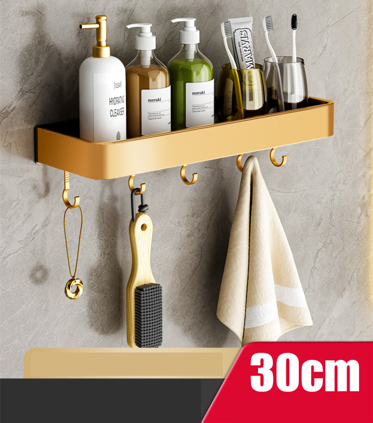 Perforated Bathroom Towel Storage Rack – Wall-Mounted, Drilled Installation
