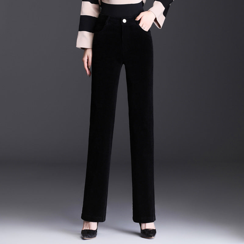High Waist Straight Corduroy Women's Pants – Loose Lamp Wick Style