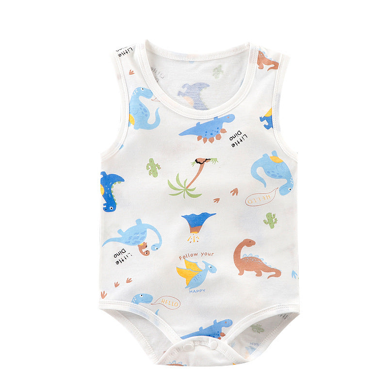 Triangle Sleeveless Baby Bodysuit – Cotton Infant Climbing Romper