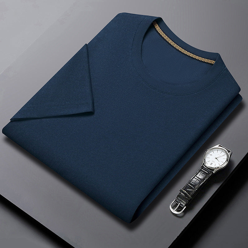 Men's Round Neck Regular Fit Polyester Blend T Shirt