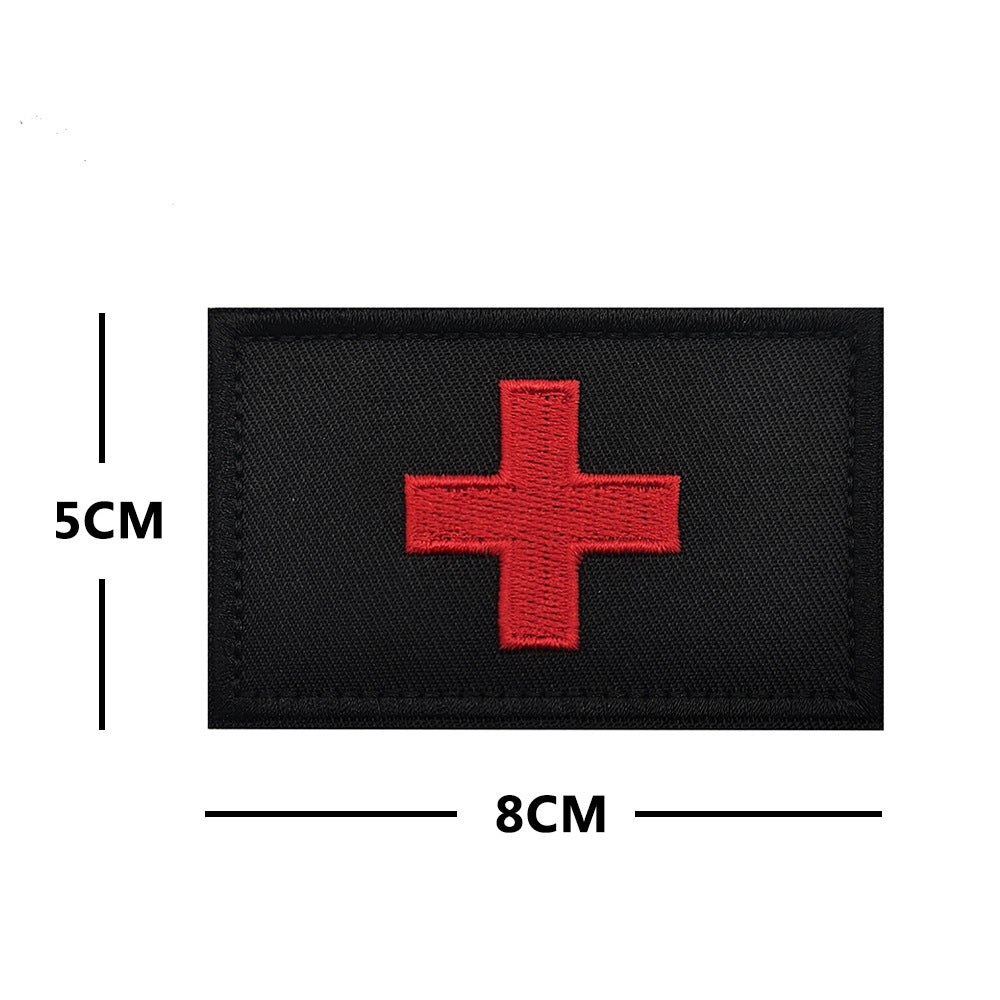 Cross Tactical Medical Badge Emergency Rescue Backpack Chapter Embroidery Velcro Label