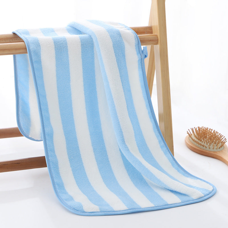 Hanging Warp Knitted Coral Fleece Soft Absorbent Narrow Strip High-density Wrapping Comfortable Towel