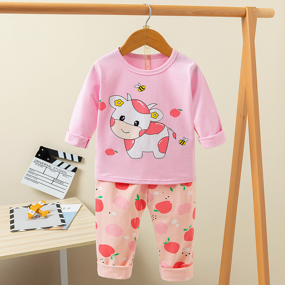 Printed Cute Cartoon Casual Children's Clothing Home Service Suit