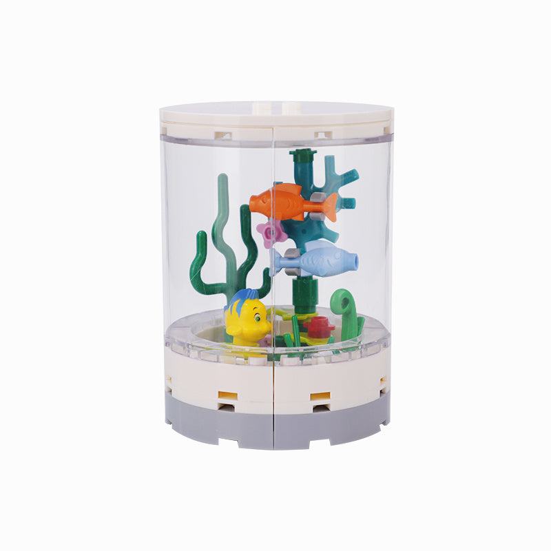 Small Particle Building Blocks Creative Small Scene Fish Tank Pet Box Small Living Room Home Interior Decoration Toy Ornaments