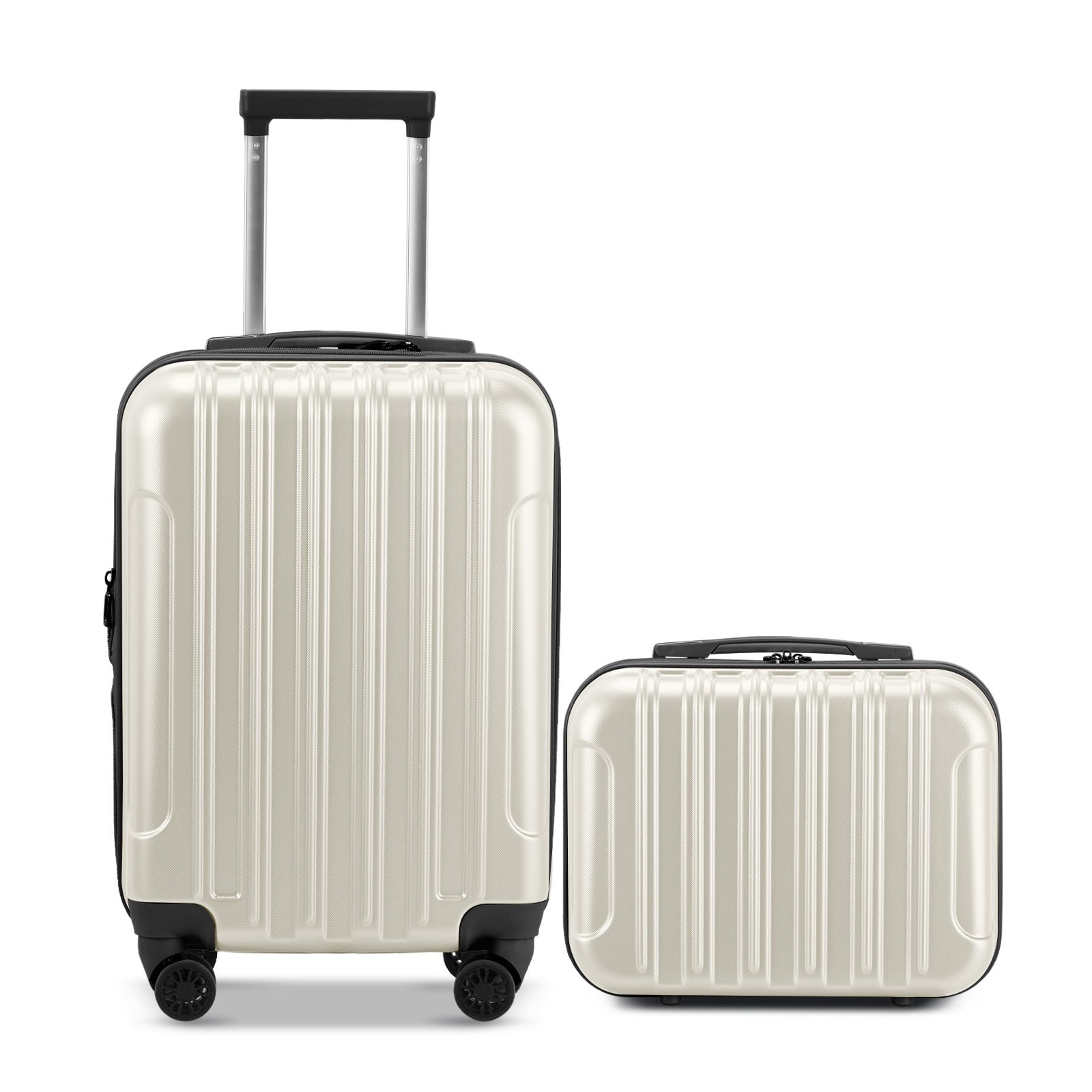 Unisex Vertical Pattern Luggage Set PC ABS 20in Expandable