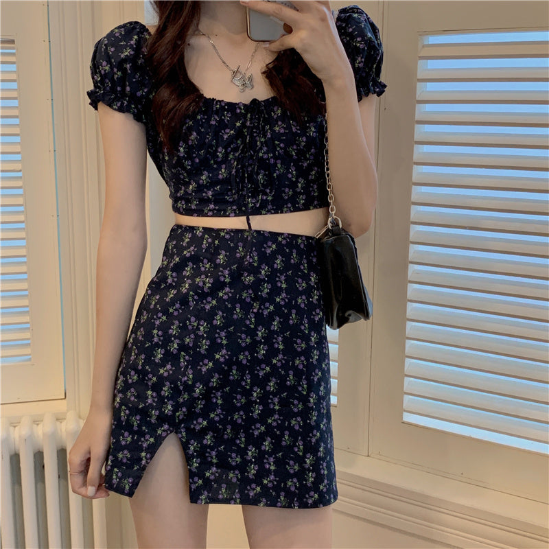 Two-piece puff sleeve shirt