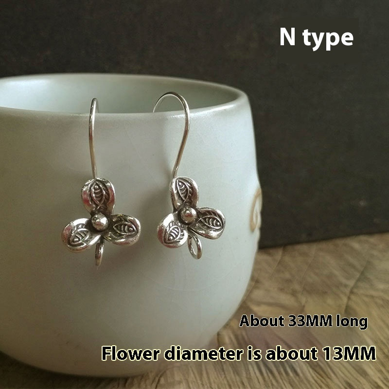 Homemade Sterling Silver Earrings Eardrop Silver Accessories Silver Ear Hook