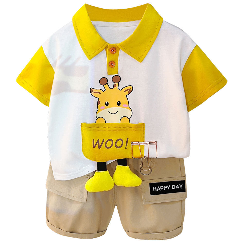 Boys' Summer Short Sleeve Shorts Suit