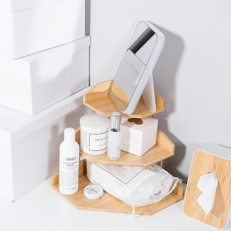 Solid Wood Multi-Layer Desk Organizer – Storage Rack for Sundries
