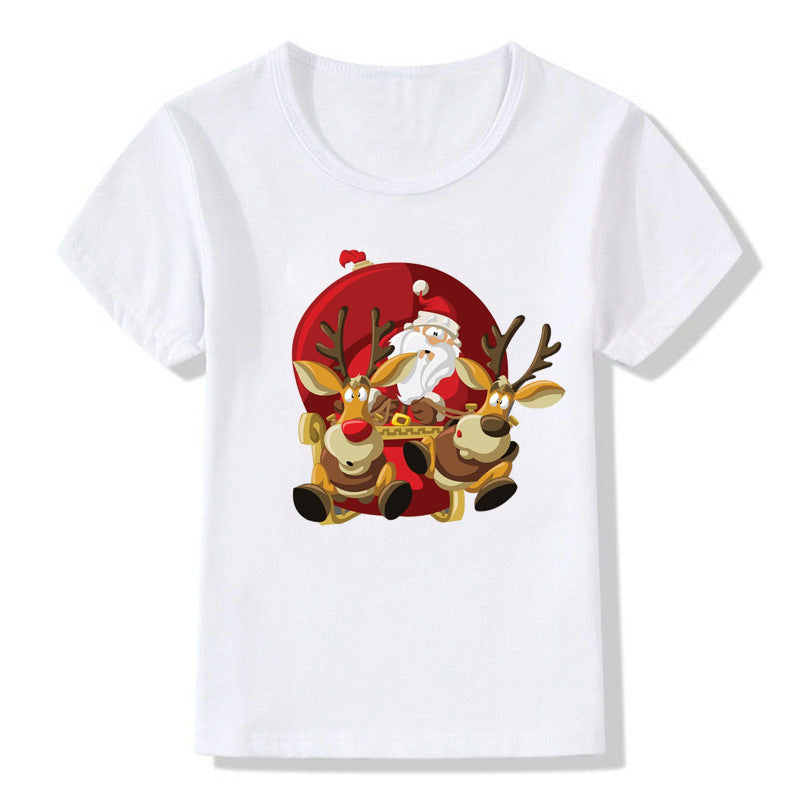 Unisex Cotton Crew Neck Christmas Tee Regular Fit Kids