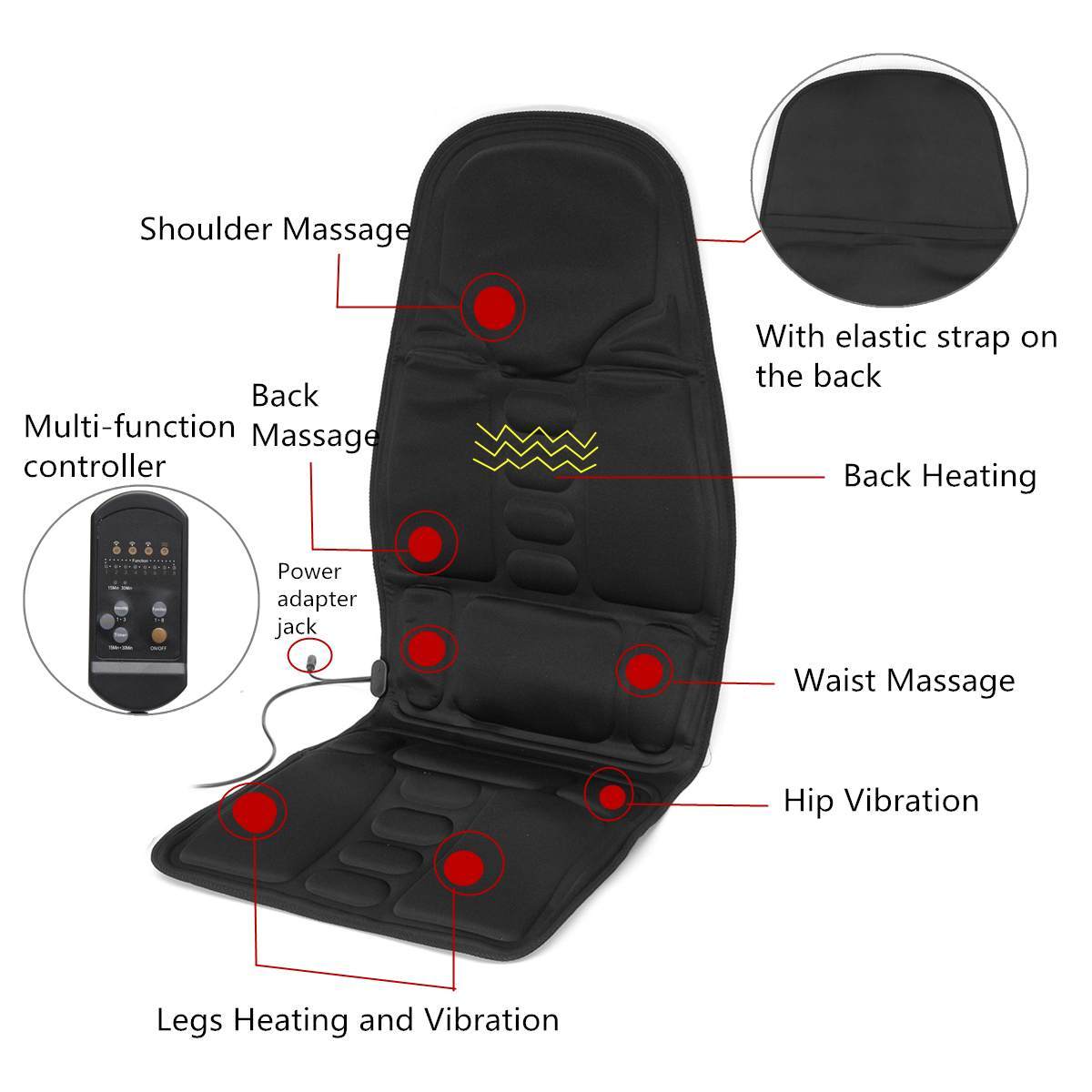 Car & Home Massage Cushion – Dual-Use Vibration Seat Pad