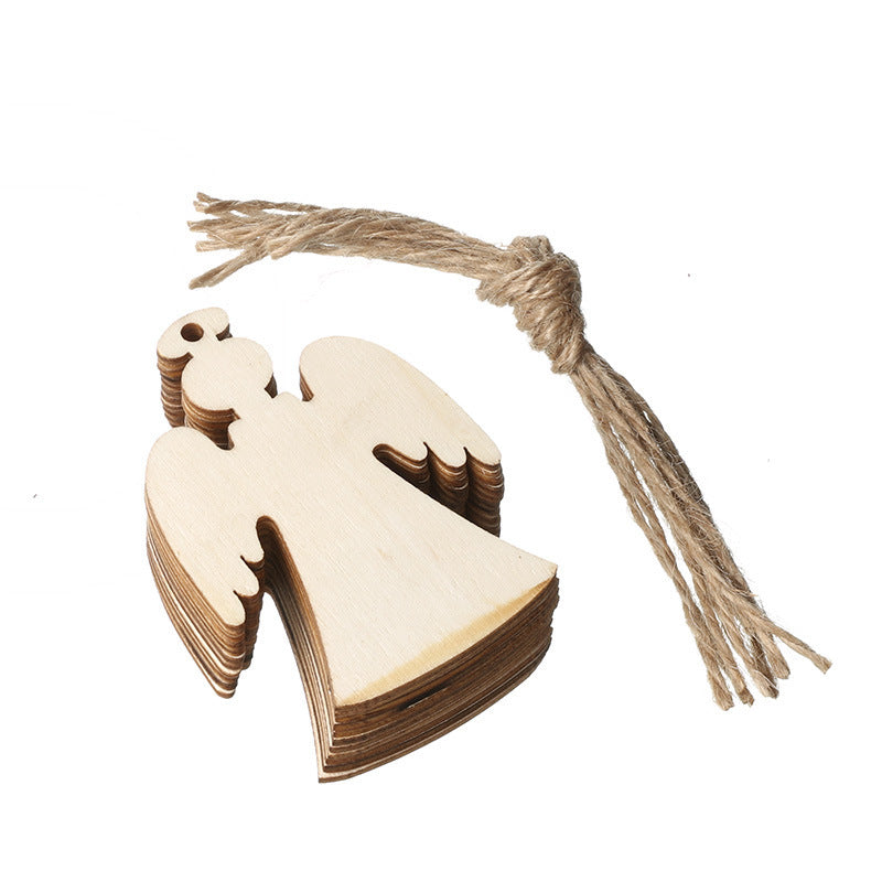 Handmade Boxwood Cartoon Christmas Pendants