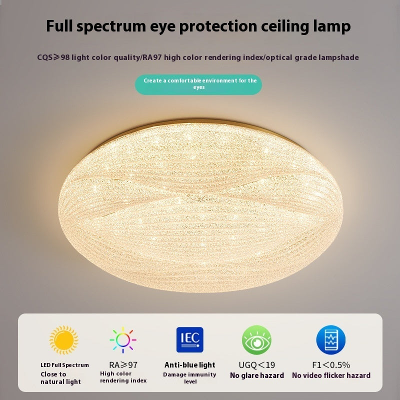 Modern Light Luxury Atmospheric Cream Style Copper Round Ceiling Lamp