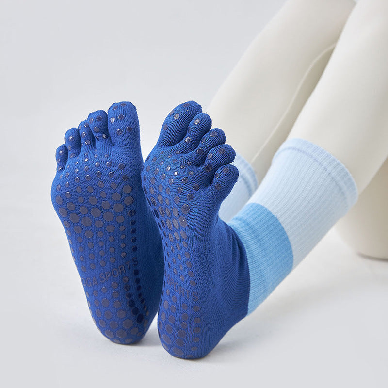 Women’s Non-Slip Yoga Socks High Tube with Rubber Band 3 Colors