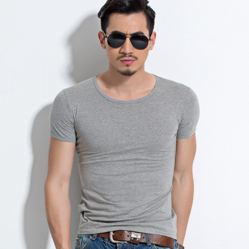 Hong Kong Style Solid Color Short Sleeved  Summer Loose Casual Short Sleeved