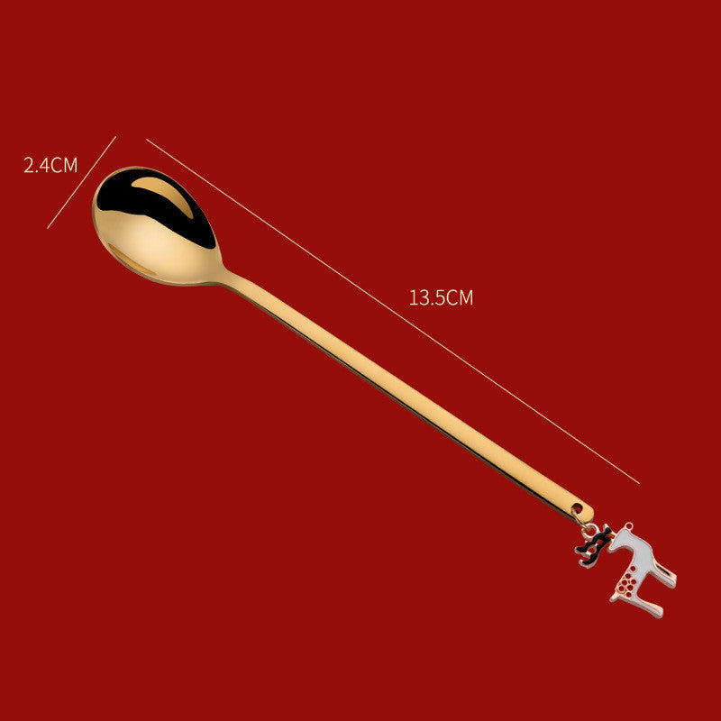 Stainless Steel Christmas Spoons For Tableware Ornaments